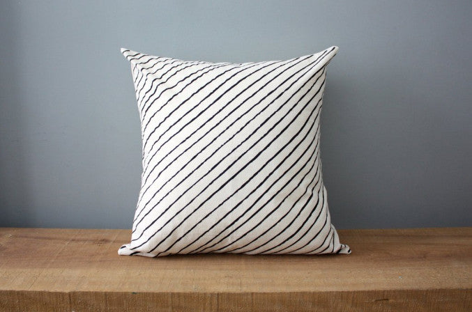Diagonal Stripe Organic Cotton Pillow 12x12