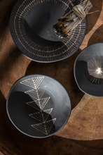 Load image into Gallery viewer, Trinket Dish Arrows Black | Little Korboose x Nikkie Stutts Ceramics
