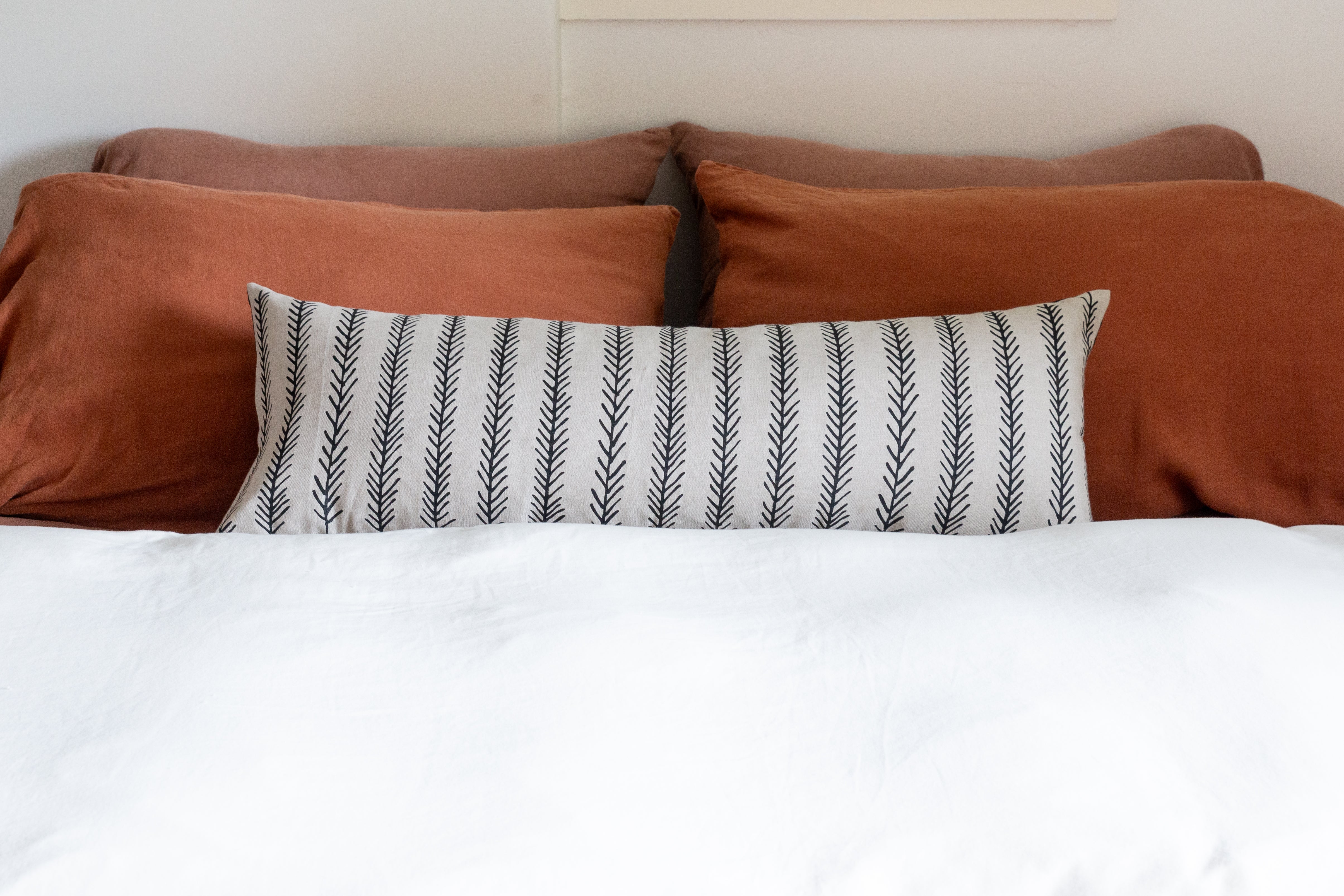 Feather Lumbar Pillow | Linen • 35