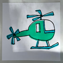 Load image into Gallery viewer, Helicopter Screen Print | White Paper
