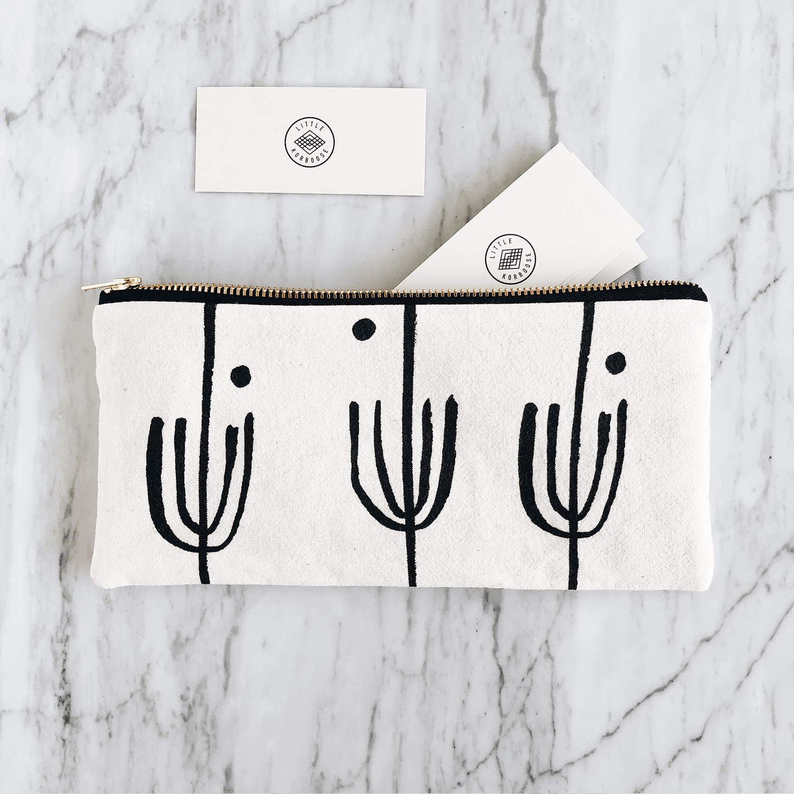 Cotton best sale zipper pouch