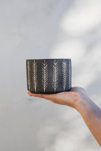 Load image into Gallery viewer, Tapered Base Planter Feather Black | Little Korboose x Nikkie Stutts Ceramics
