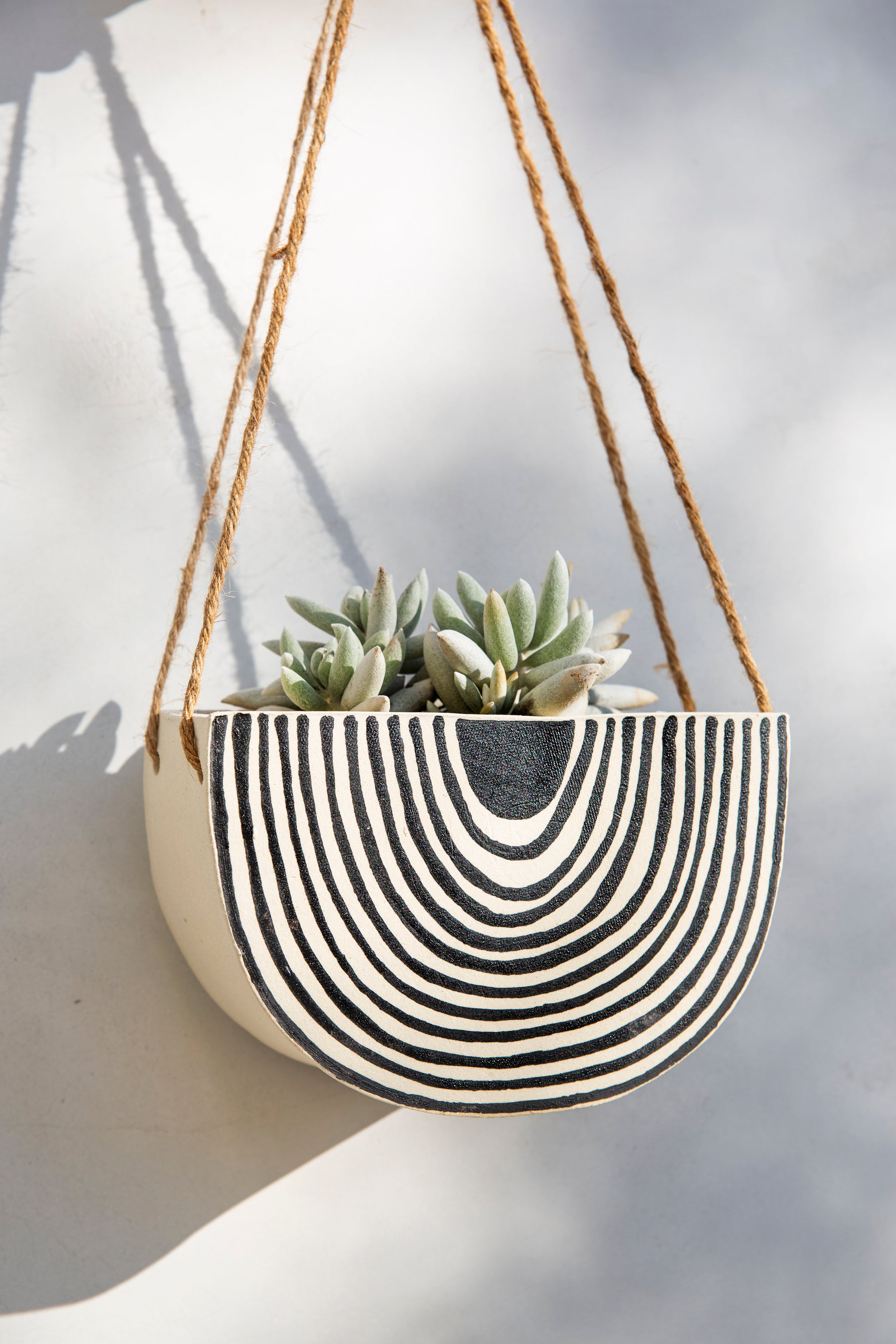 ceramic hanging planter Rainbow Roads - Half Circle Hanging Planter