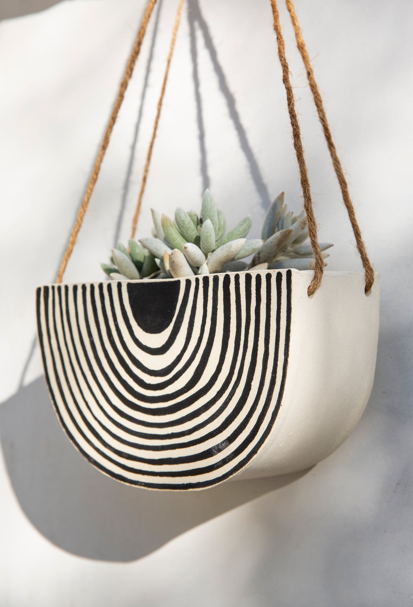 ceramic hanging planter Rainbow Roads - Half Circle Hanging Planter