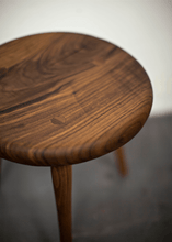 Load image into Gallery viewer, Hahn 3-Legged Walnut Stool
