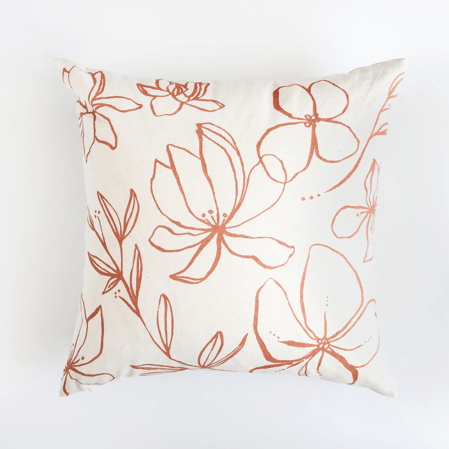 Wildflowers Terracotta | 18 x 18 Natural Cotton Pillow