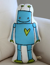 Load image into Gallery viewer, Blue Robot Stuffed Pillow
