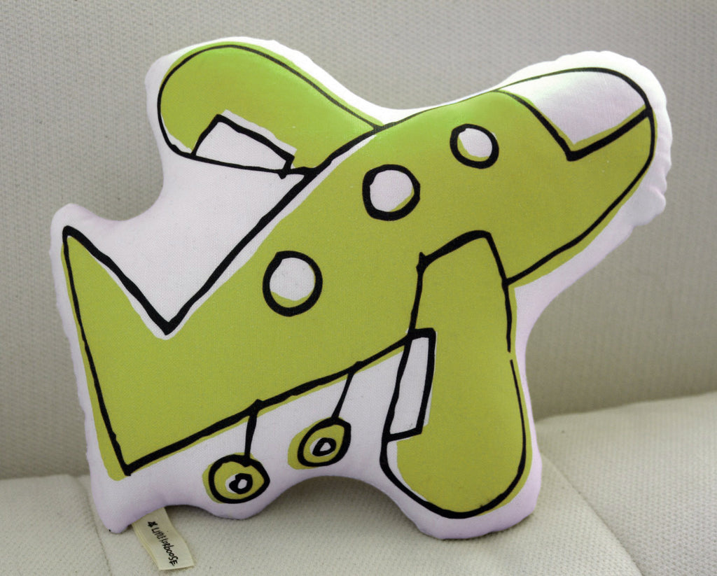 Airplane Pillow - Lime Green